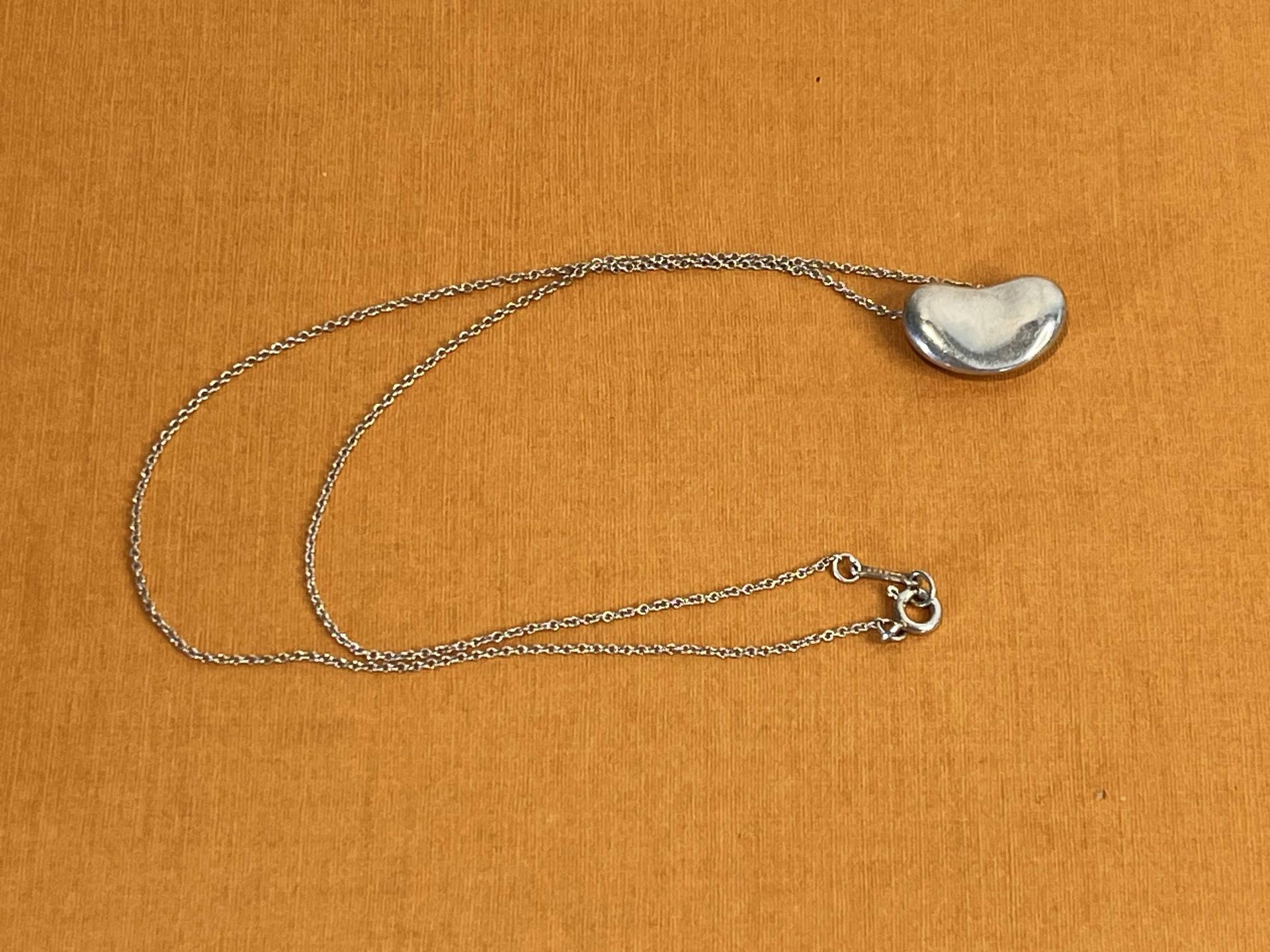 Tiffany & Co Elsa Peretti Bean Silver Necklace 14