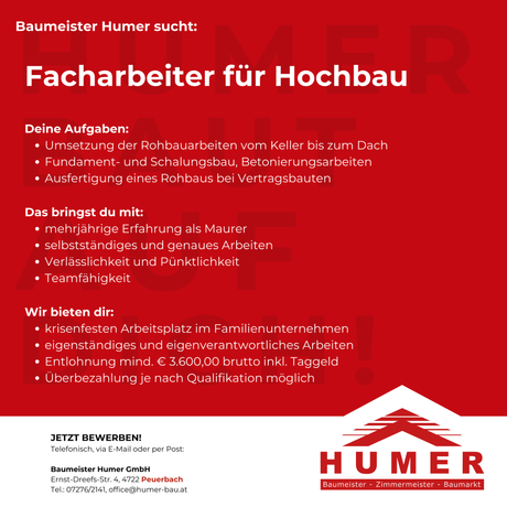 Facharbeiter für Hochbau