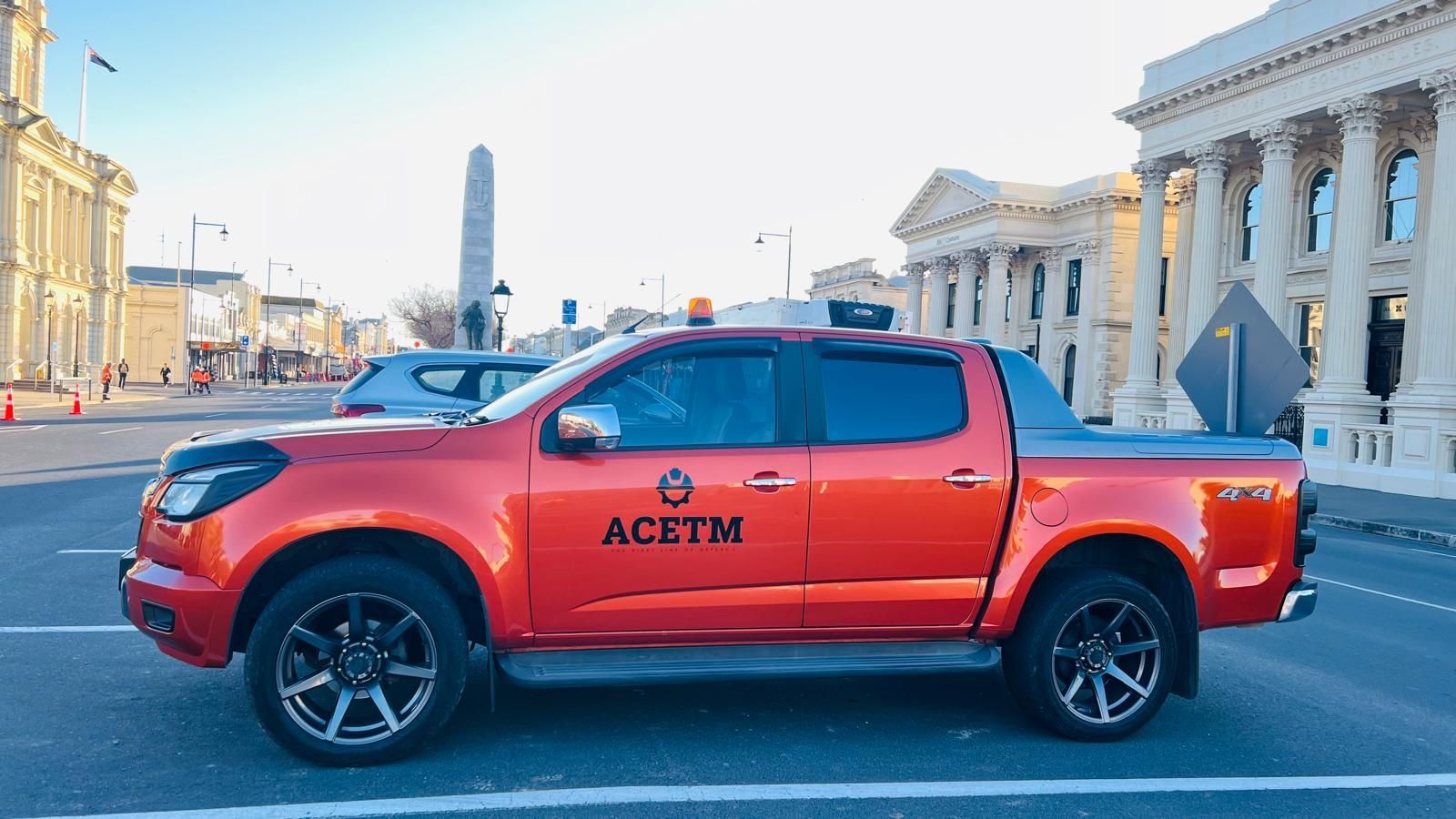 Ace Traffic Management vehicle, during working in Oamaru.