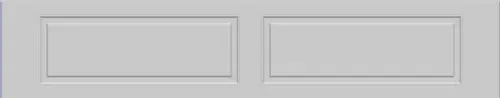 Two white recessed wall panels on a light gray surface