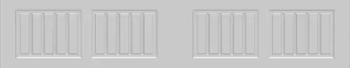 Gray wall with four small rectangular vent-like panels in a row