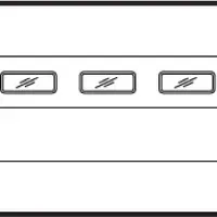 Three small rectangular buttons with diagonal slashes on a white and gray interface.