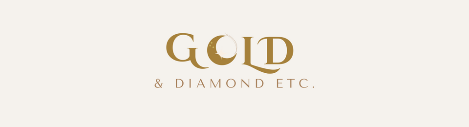 Gold jewelry logo with the text “GOLD & DIAMOND ETC.” on a light background