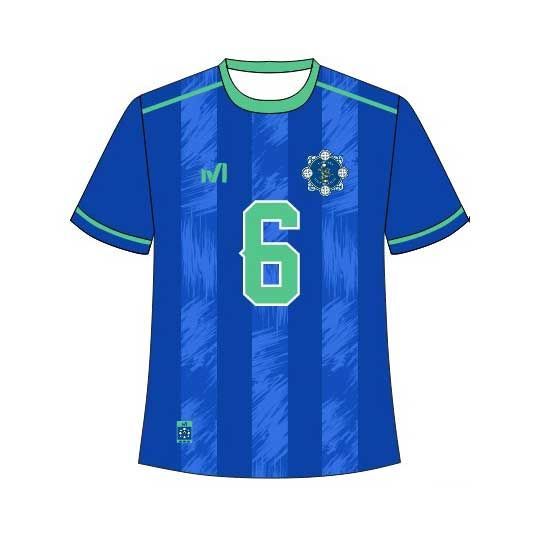 A blue volleyball jersey with the number 6 on it
