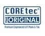 Coretec The Original logo: blue and white rectangular badge with text.