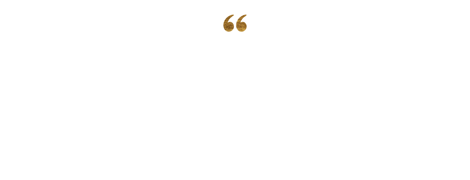 Two gold quotation marks on a white background