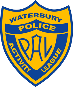Waterbury Police Activity League shield logo in blue and gold with P.A.L. text