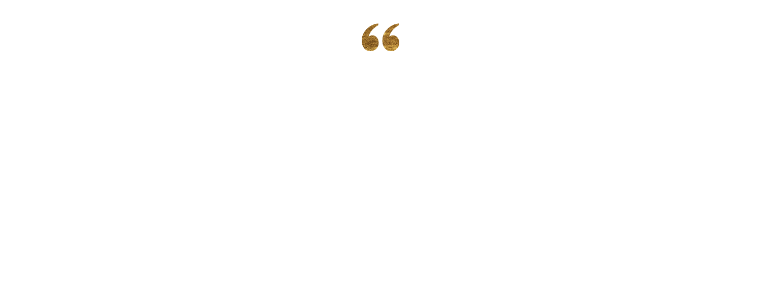 Two gold quotation marks on a white background