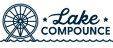 Lake Compound logo with a navy compass icon and stylized text