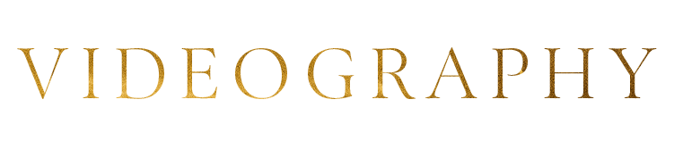 Gold “VIDEOGRAPHY” text on a white background