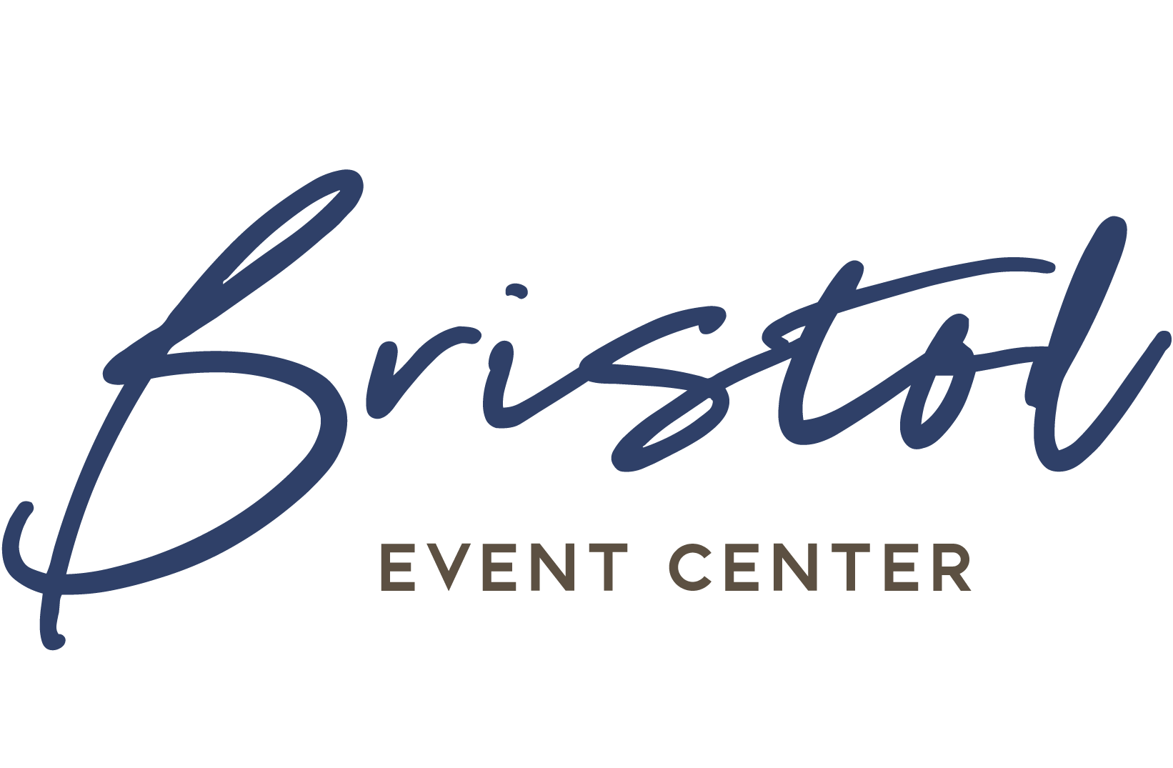 Bristol Event Center logo in blue script and gray uppercase text on a white background