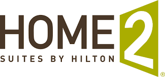 Home2 Suites by Hilton logo in brown and green