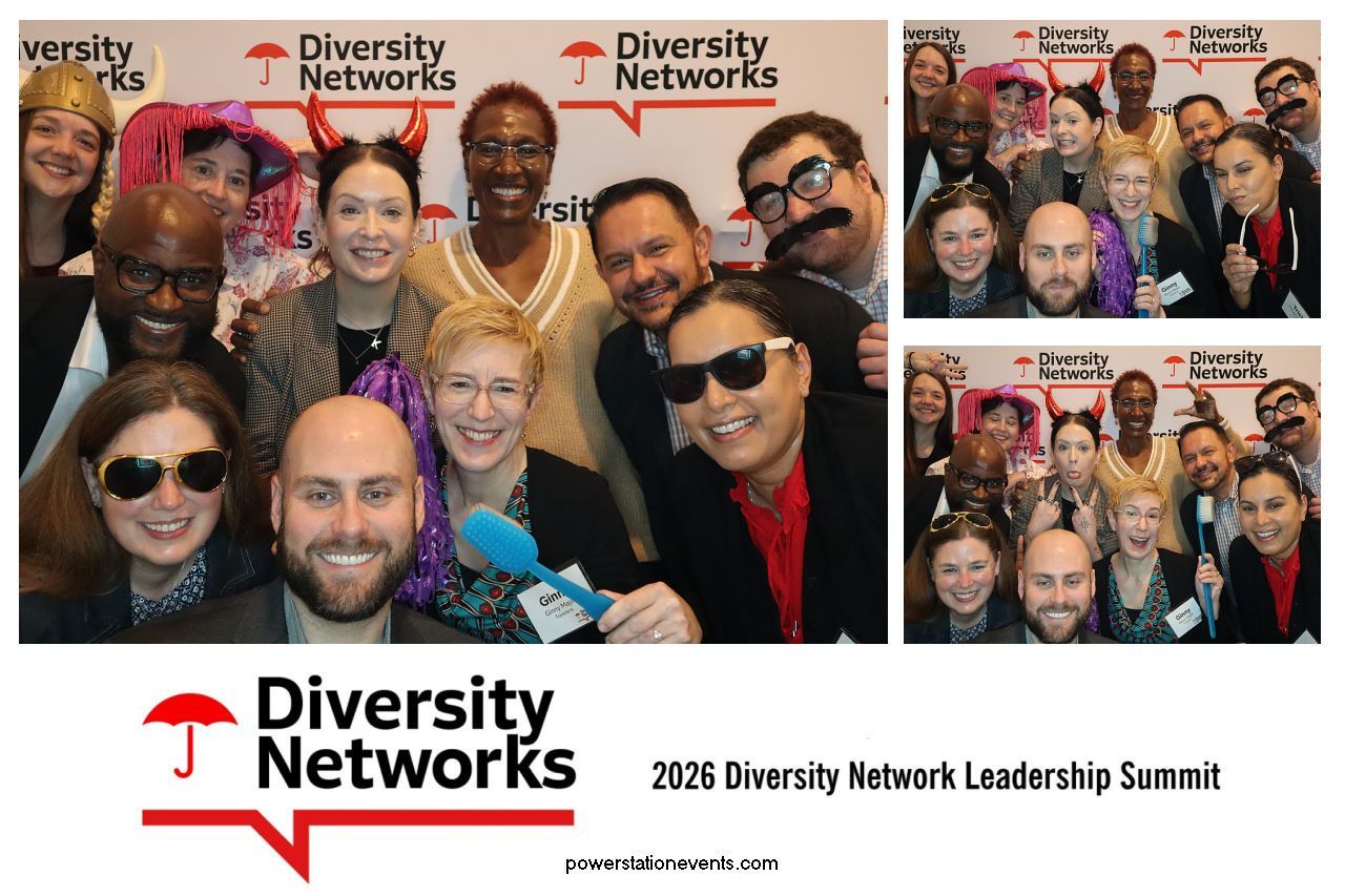 Group selfie at the Diversity Networks 2026 Leadership Summit with smiling attendees and event branding