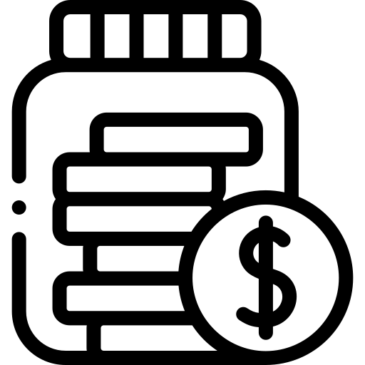 Stack of documents with a dollar coin icon, representing finance or billing.