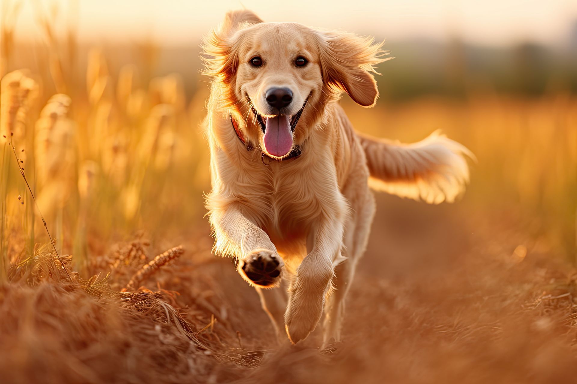 Happy dog running