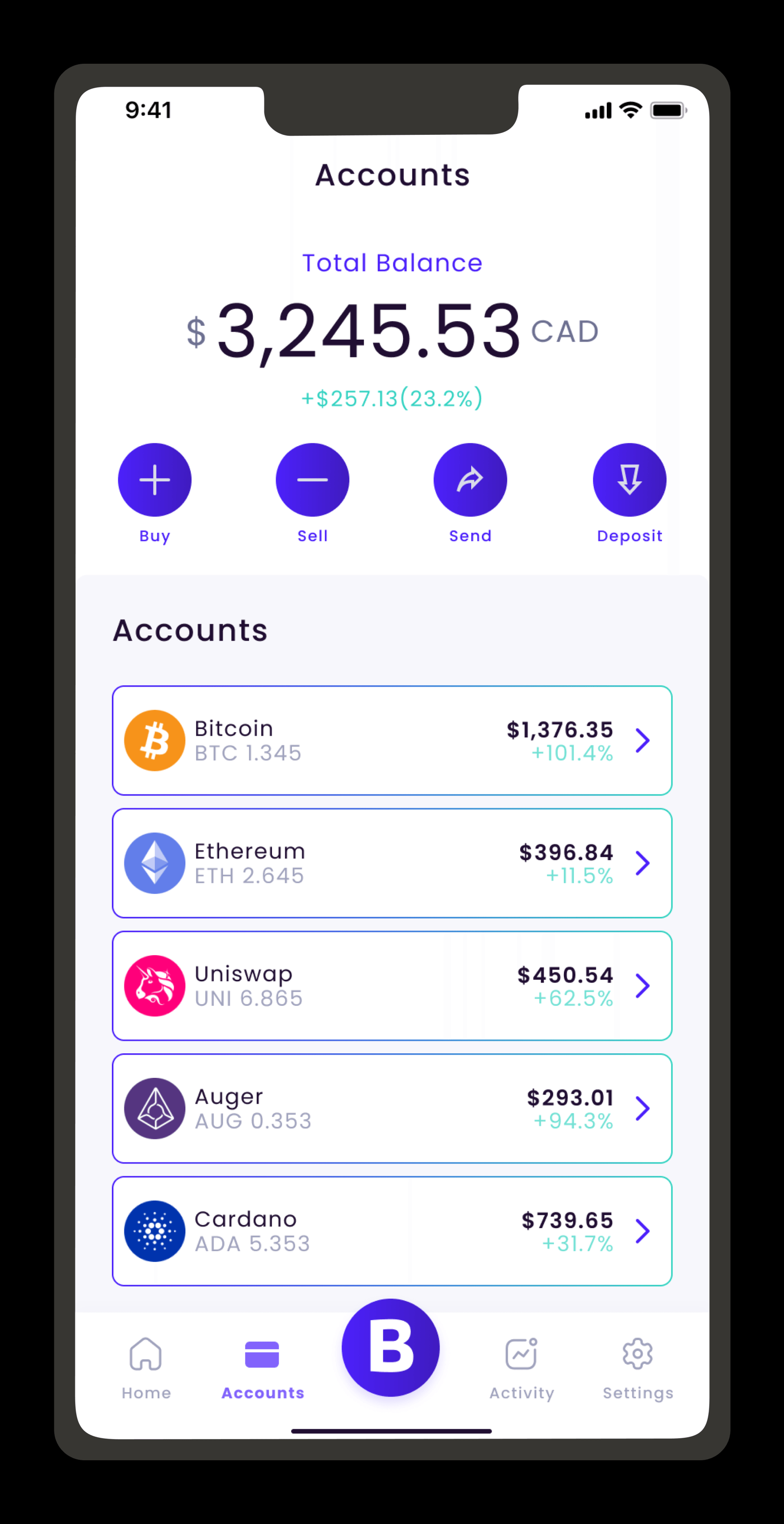 A cell phone with a wallet app on it