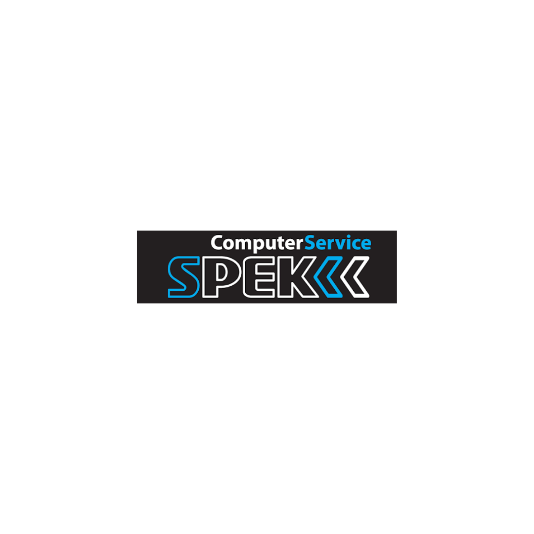 Het logo voor computer service spekk op een witte achtergrond.