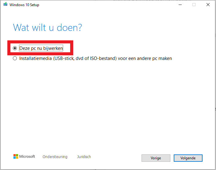 Windows 10 setup
