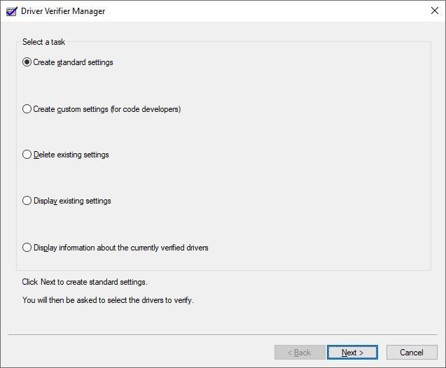 Driver verifier manager