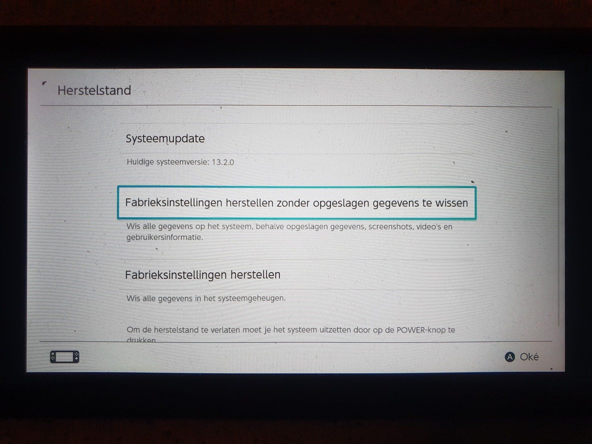 Fabrieksinstellingen herstellen zonder opgeslagen gegevens te wissen