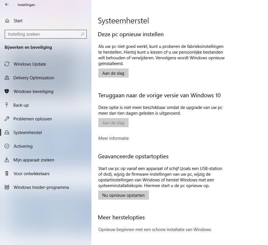 Geavanceerde opstartopties
