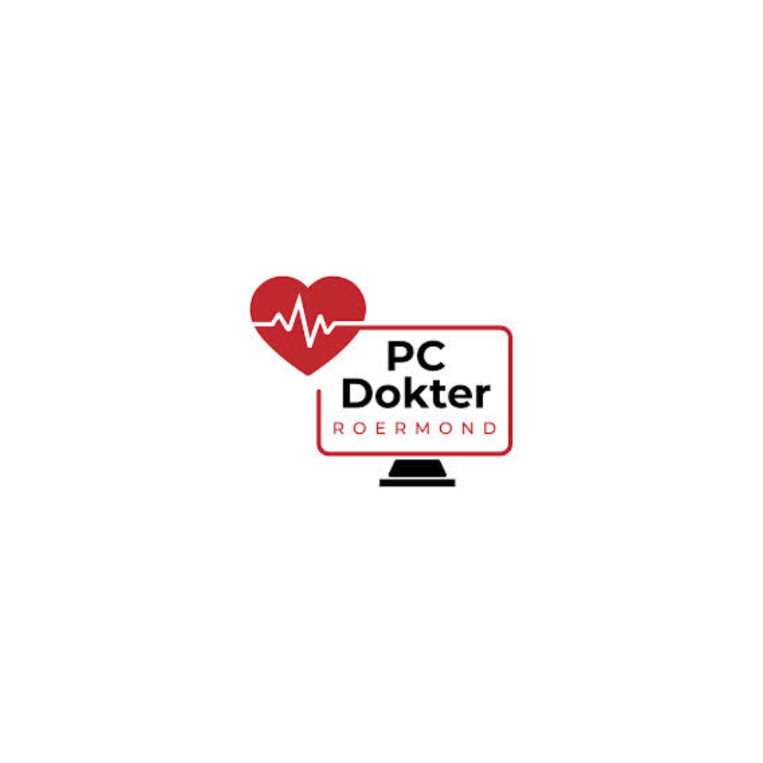 Het logo voor pc dokter roermond toont een computermonitor met een hartslag erop.