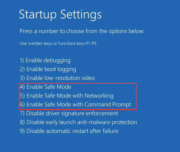 Startup Settings