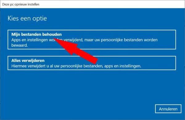 Mijn bestanden behouden