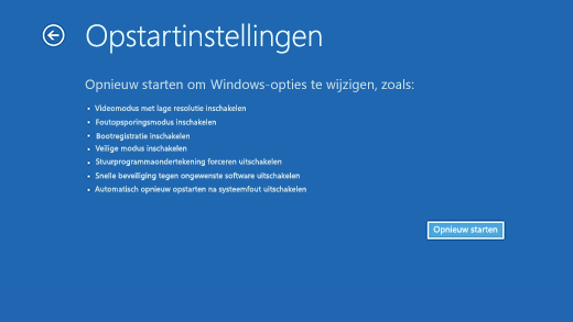 Opstartinstellingen
