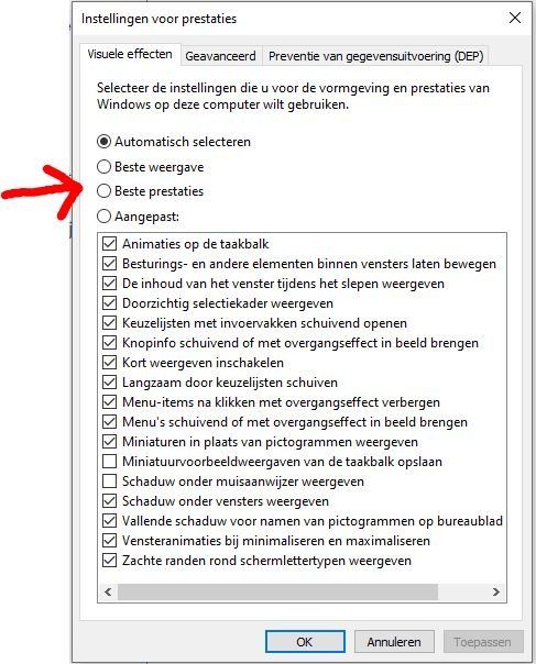 Prestaties Windows 10