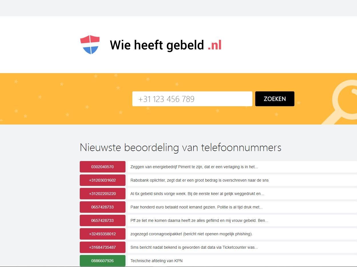 wie heeft mij gebeld