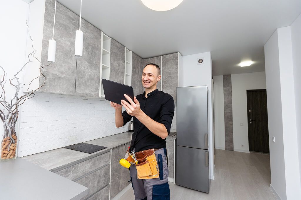 Electrician reviewing residential repair plan