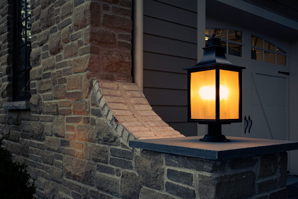 Elegant outdoor post lantern enhancing home security and curb appeal