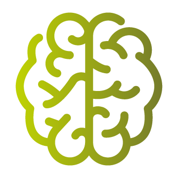 Une loupe regarde un cerveau.