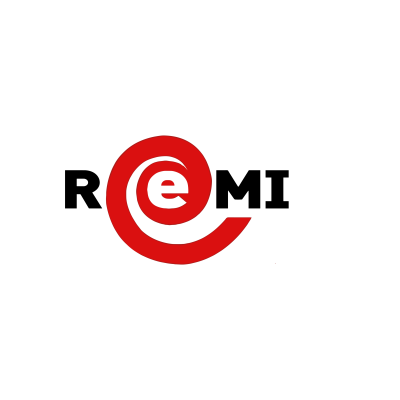Logo REMI in nero e rosso, con una