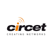 Logo di Circet con archi di segnale arancioni sopra testo nero e lo slogan 