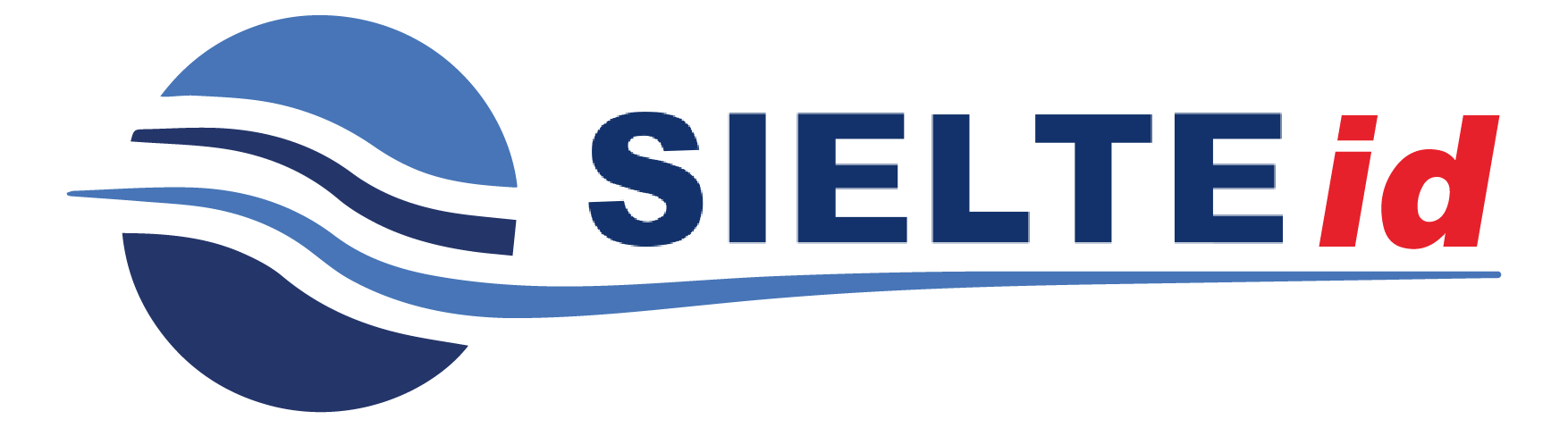 Logo SIELTEid con icona a onda blu e testo blu-rosso su sfondo bianco.