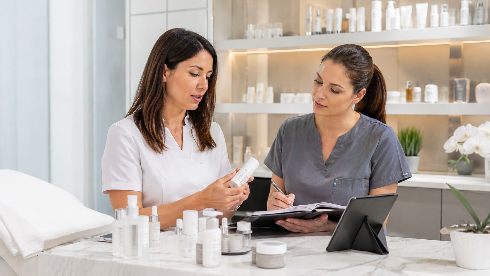 Professional skincare treatment protocol training for skin clinics with Elite Derma Distribution in
