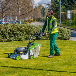 Man using a lawnmower