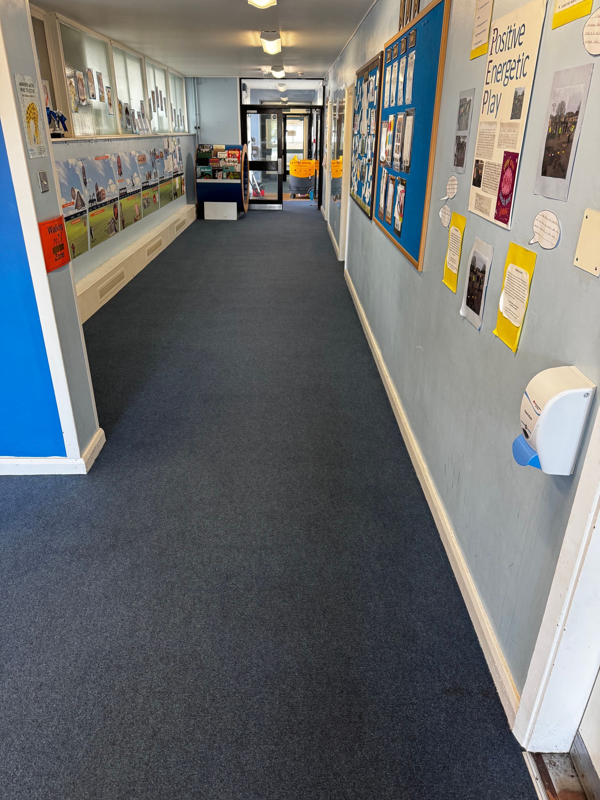 Office carpet tiles cleaned as part of a commercial cleaning contract
