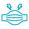 A blue icon of a muscle with lightning bolts coming out of it.