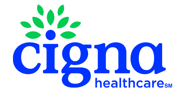 A blue and green logo for cigna healthcare