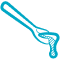 A drawing of a fork with a spoon sticking out of it.