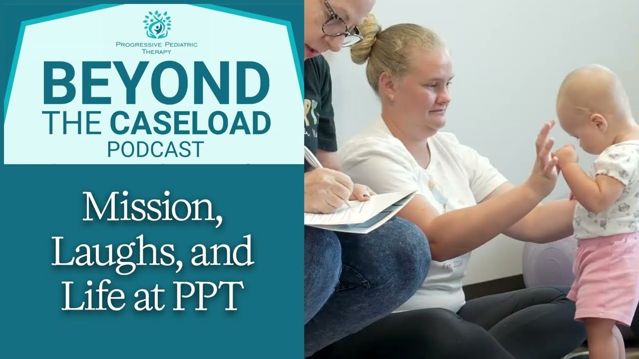 Podcast cover reading “Beyond the Caseload,” with four illustrated smiling women on a blue background.