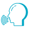 A drawing of a person 's head with a voice coming out of it.