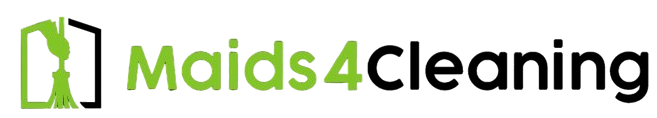 Maids4Cleaning logo with green house icon and black-and-green text