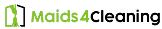 Maids4Cleaning logo with green house icon and black-and-green text