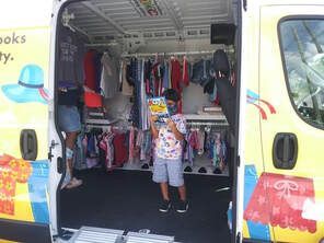 Child reaading in our van