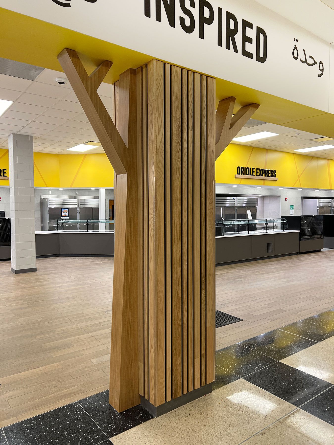 Avon-cafeteria-custom-wood-column-tree