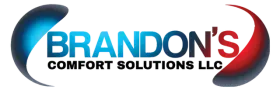 Hexagon logo with mountains, trees, and campfire in orange and blue.